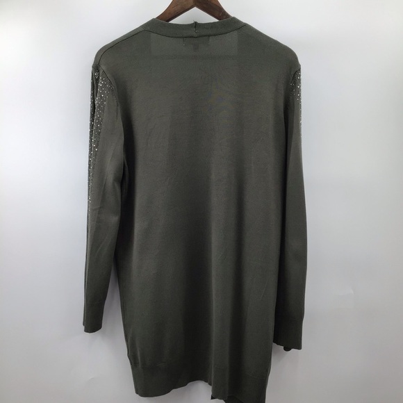 Woman’s Olive Open Front Cardigan - Picture 4 of 8